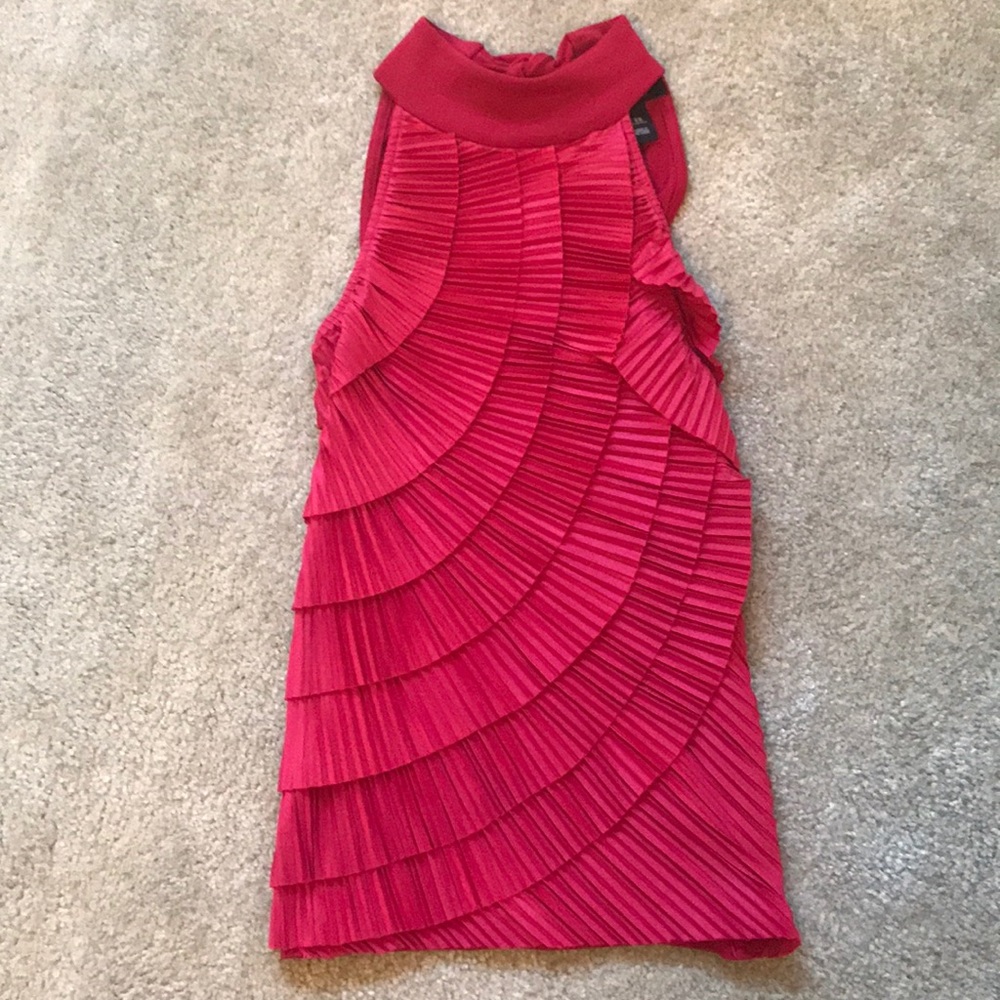 White House Black Market red ruffle halter top